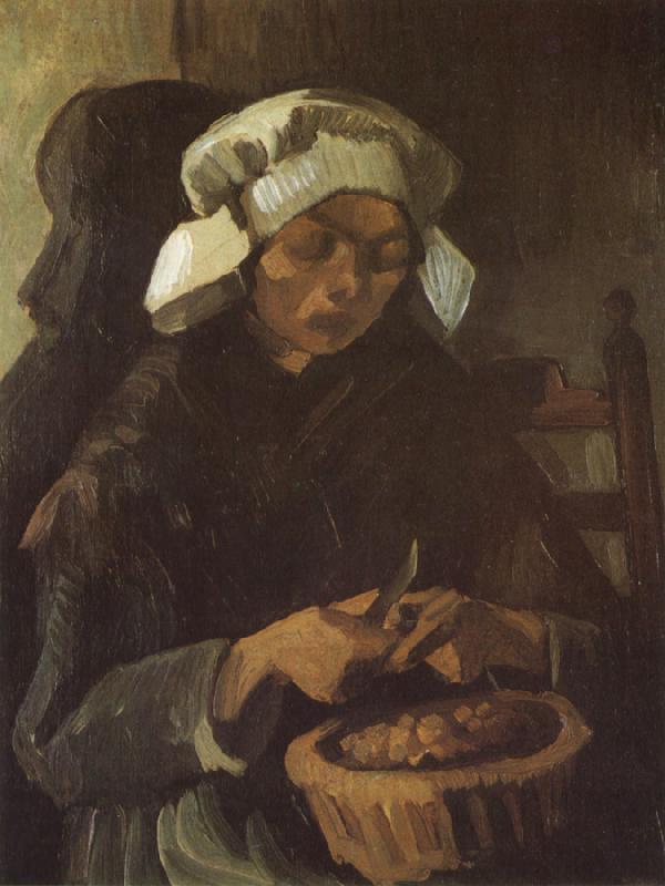 Vincent Van Gogh Peasant Woman Peeling Potatos (nn04) France oil painting art